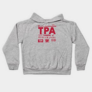Vintage Tampa TPA Airport Code Travel Day Retro Travel Tag Kids Hoodie